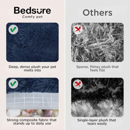 SupportMax® Calming XL Dog Bed Extra Large Washable Pet Bed (Navy / XL(42x42x9))