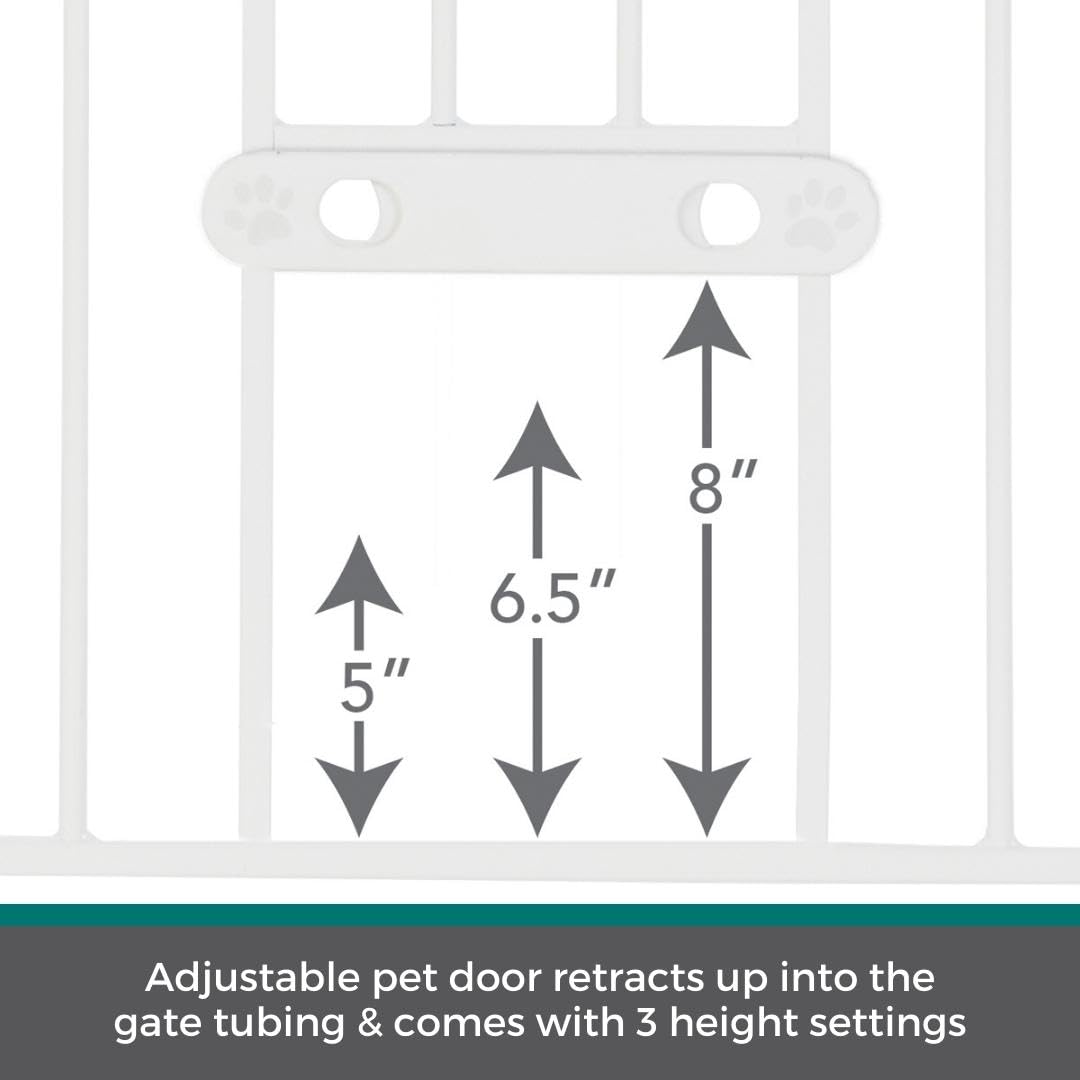 EasyPass Wide Walk Thru Pet Gate for Dogs and Cats (Walk Thru EasyPass / 30" Tall; 37.5" Wide / White)