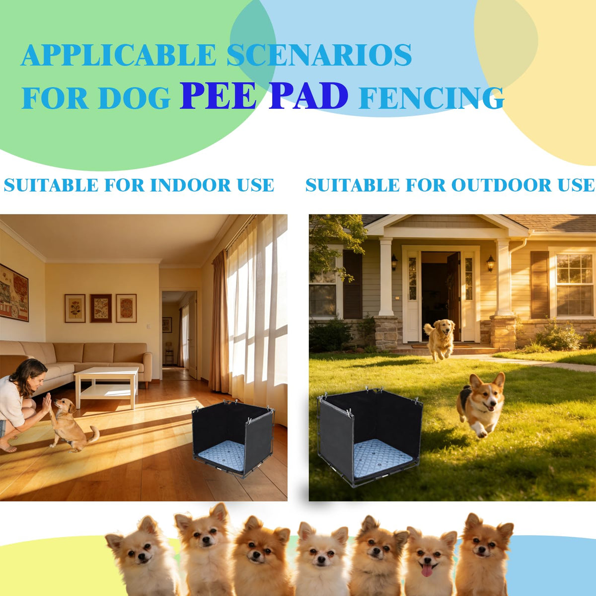 Dog Pee Pad Holder Tray with Washable Pee Pad