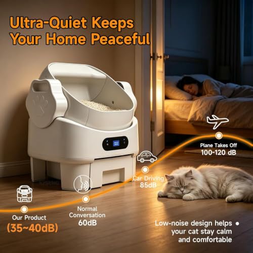 Self Cleaning Auto Litter Box Enclosure (Automatic-White)