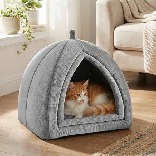 Cat Bed Cave 2 (Lightgrey / L-17.5"×17.5"×17.5")