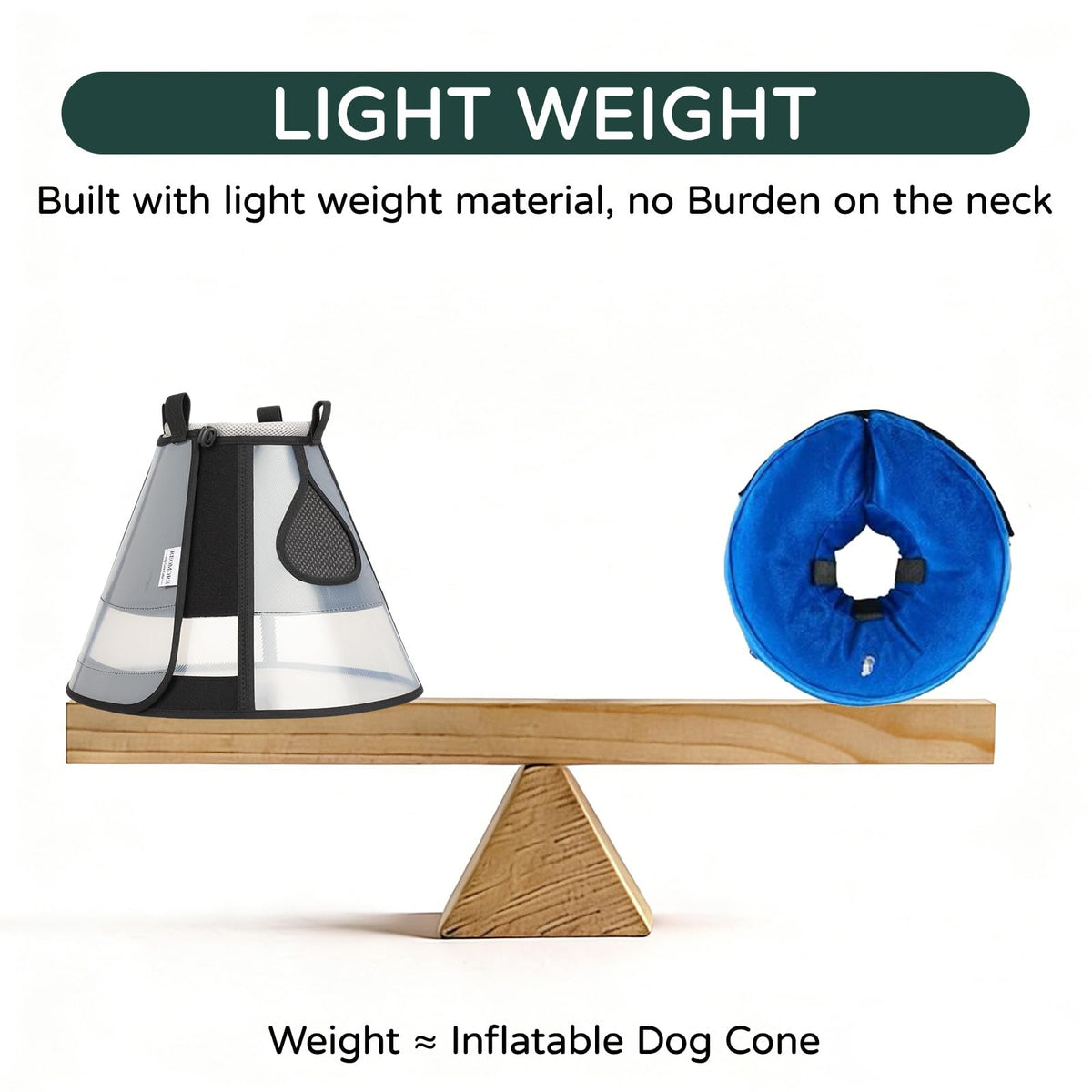 Soft Dog Cone Collar for Large Dogs (Black / M)