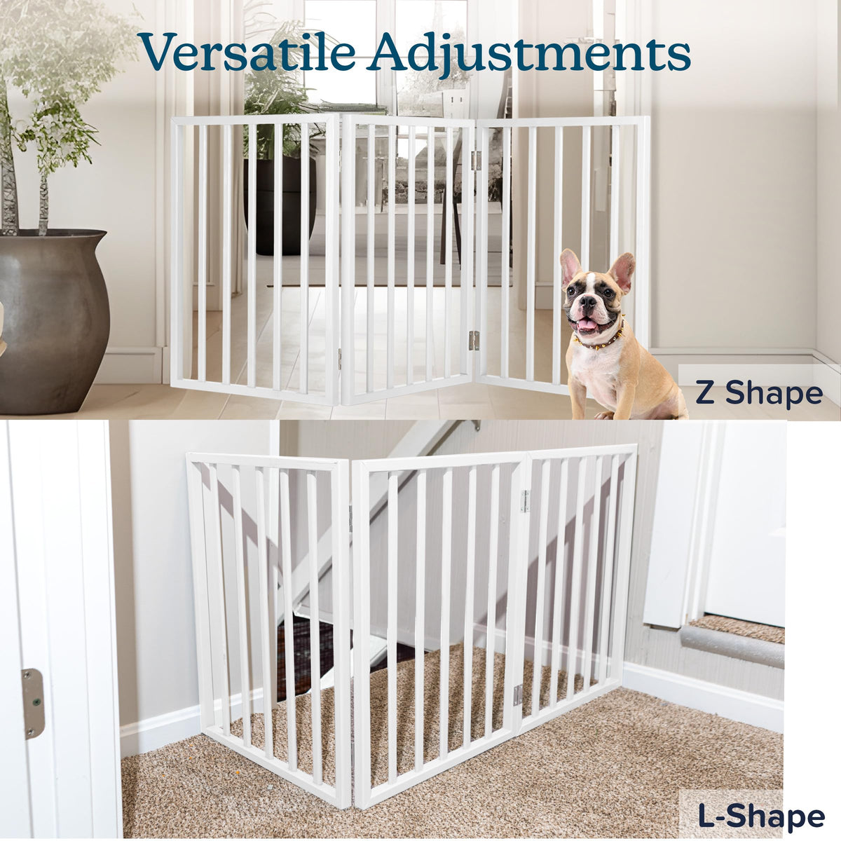 Pet Gate 3 Panel Freestanding Dog Gate Indoor (White / 3 Panel)