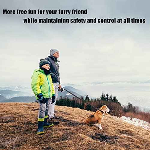 16 ft Retractable Dog Leash with Poop Bag Holder & Poop Bags (Large (Without Light))