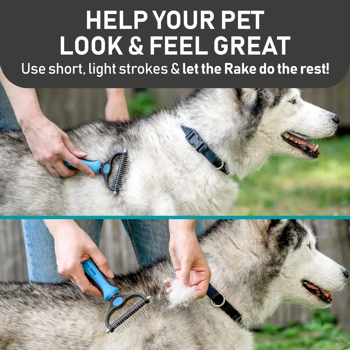 Pet Grooming Brush and 2X Grooming Gloves Combo (A1 - Rake & Glove (Best Value) / Large)