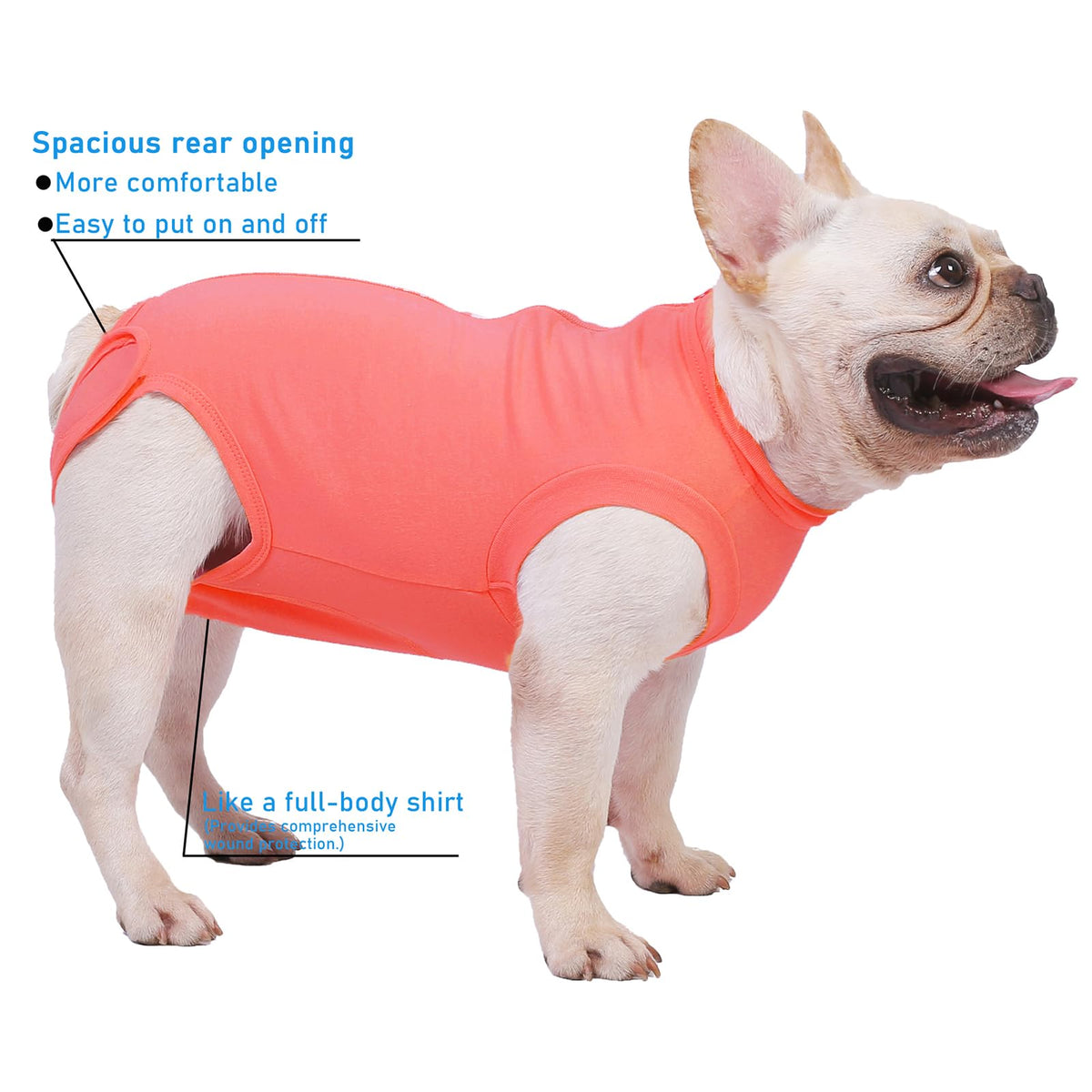 Dog Surgery Recovery Suit (XS(Back 8 - 10" Chest 12 - 14" Weight 4 - 8lb) / Light Red)