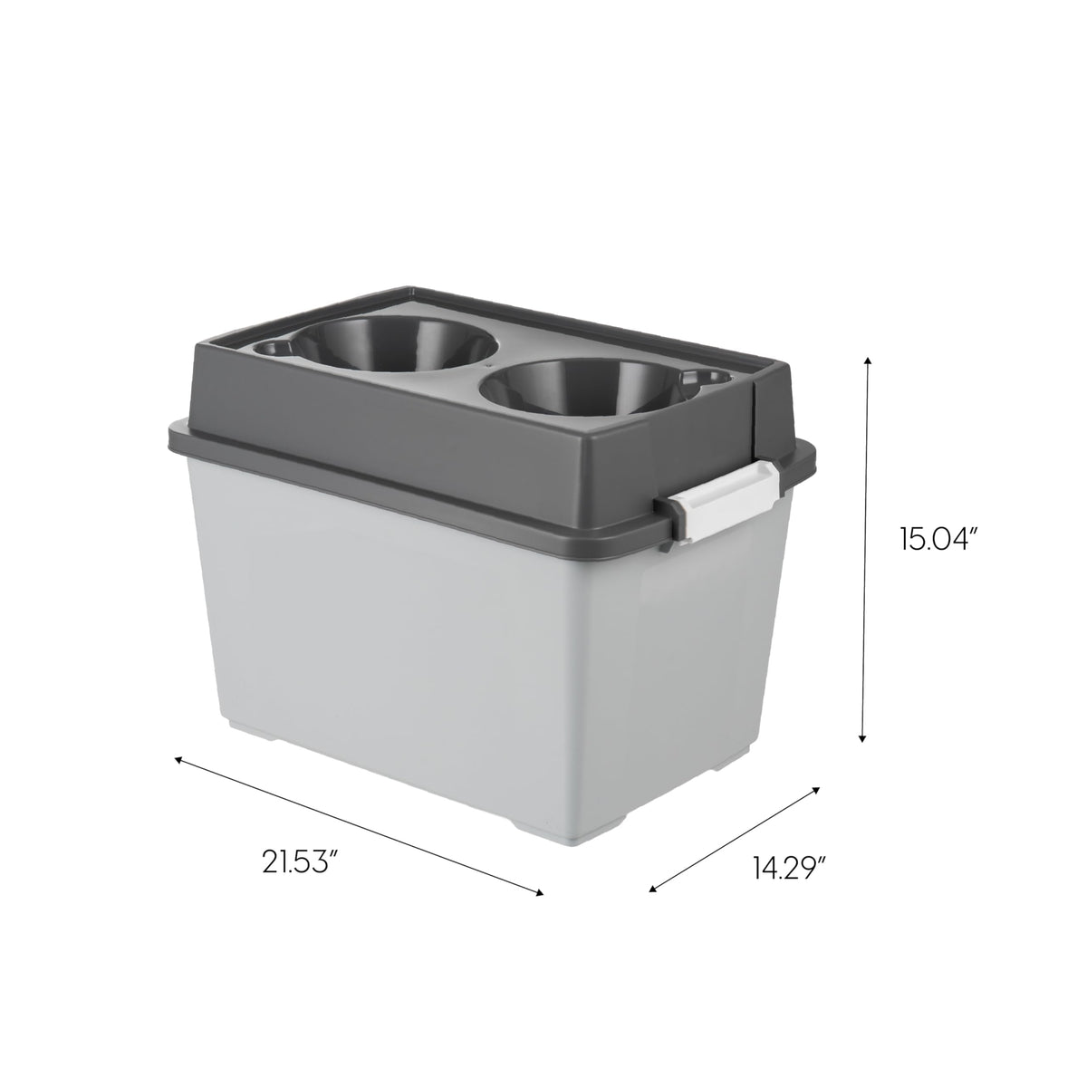 Elevated Dog Bowls 15" H (Large - 15"H w/ 2 Bowls / Dark Gray)