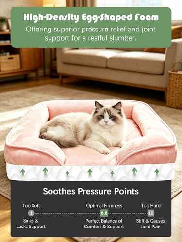 Orthopedic Dog Bed with Sides (24.0"L x 18.0"W x 6.0"Th / Pink)