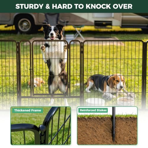 Rollick Dog Playpen with RV Step Grid for RV Camping (Black / 32"H)