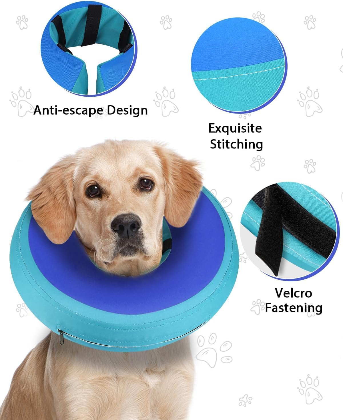 Inflatable Dog Cone (DarkBlue / M+(14"-18"))