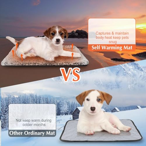 4 Pack Self Warming Cat Mat for Pets (45 x 28 Inch / Gray)