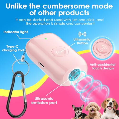 Mini ultrasonic dog bark deterrent device (Light Pink)