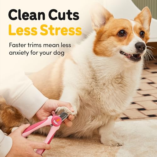 LED Dog Nail Clippers with Light (Pink / Large)