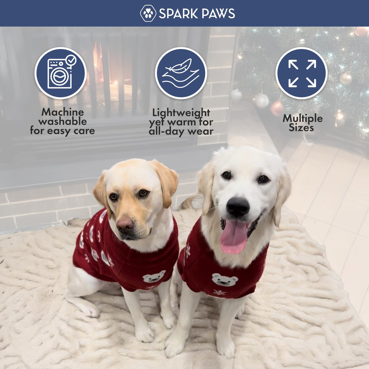Christmas Knit Dog Sweater (Polar Bear / X-Large)