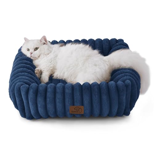 ComfyFleece® Cute Dog Bed for Small Dogs & Cats (20.0"L x 19.0"W x 6.0"Th / Night Blue)