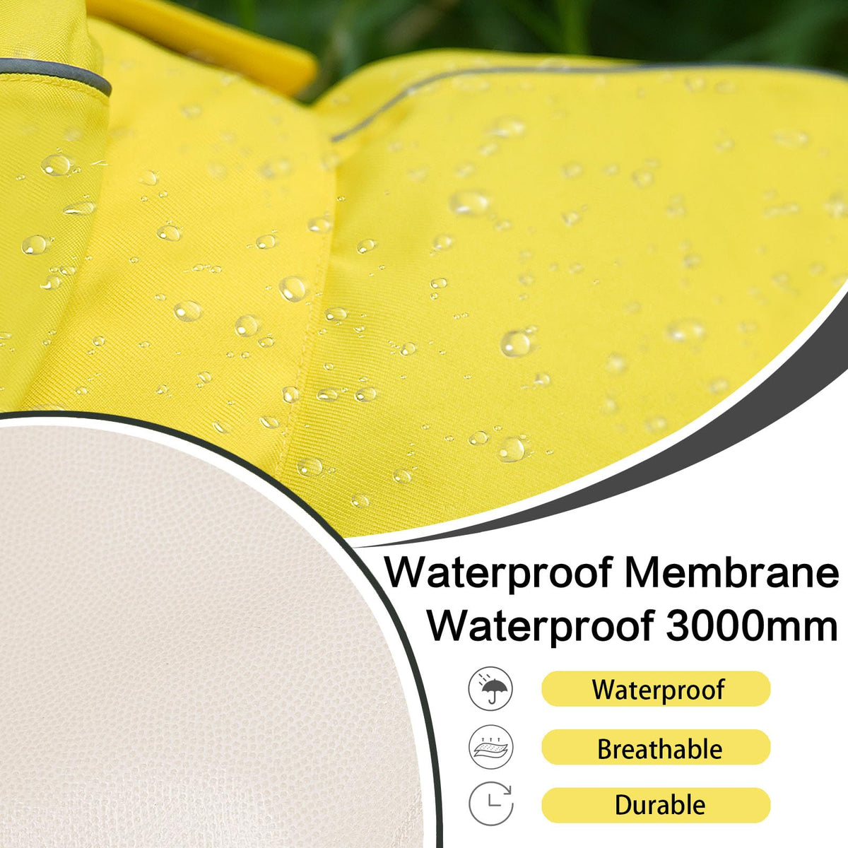Waterproof Dog Raincoat (Yellow / Large(22-37lb))