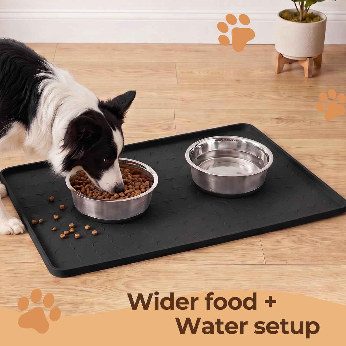 Silicone Pet Feeding Mat (Black / 24"L x 16"W)