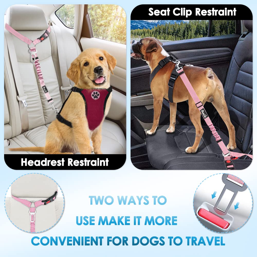 Dog Seat Belt for Car (I.Pink)