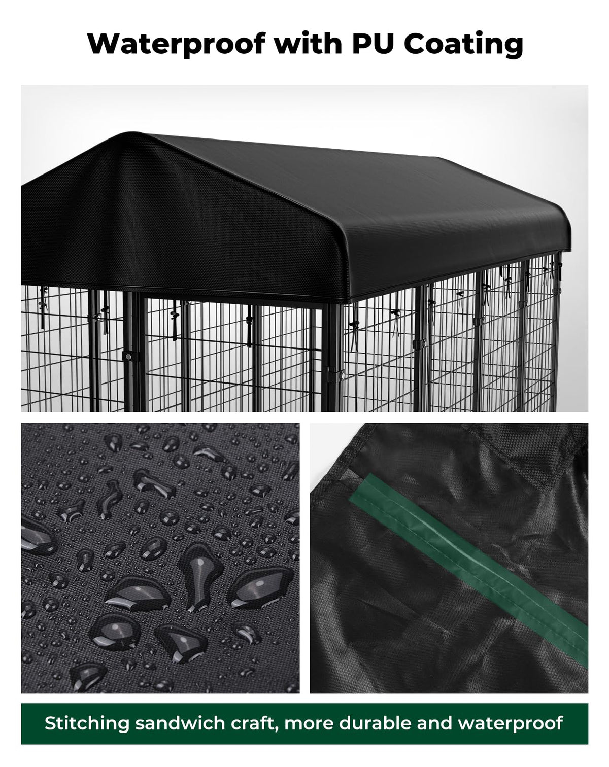 8x4ft Outdoor Dog Kennel Cover (Medium)