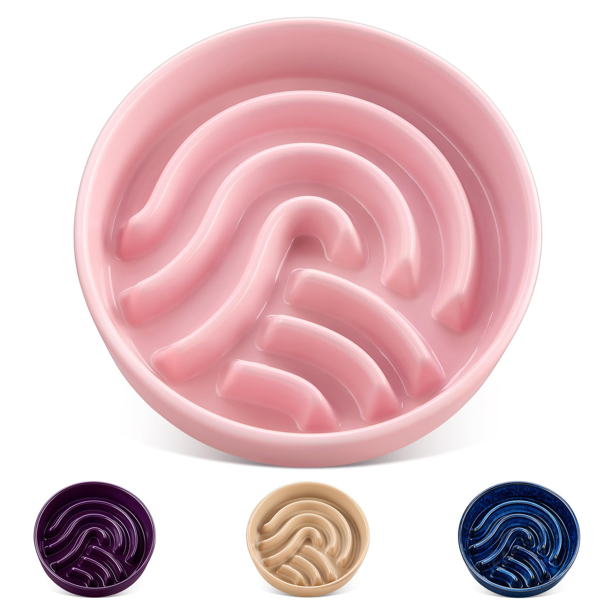 Slow Feeder Dog Bowl (Pink / 1.5 Cups)
