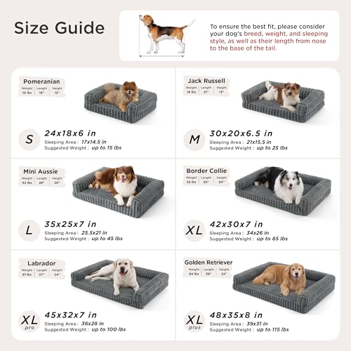 ComfyFleece® Memory Foam Orthopedic Small Dog Bed with Sides 24" (Cream / 24.0"l X 18.0"w X 6"th)