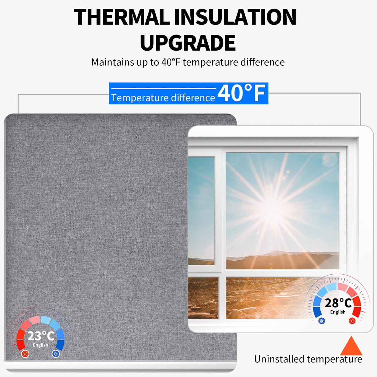 Blackout Window Cover (Grey / 57"W x 157"L (Pack of 1))