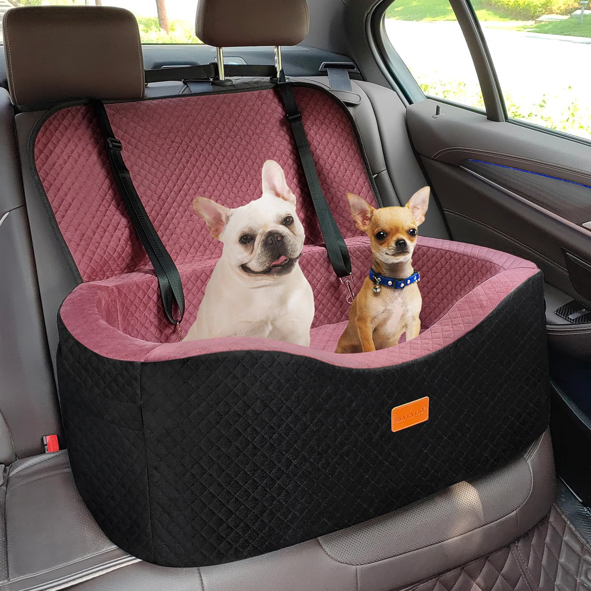 Large Dog Car Seat for Medium Sized Dogs Under 55lbs or 2 Smalls (Mauve / Large)