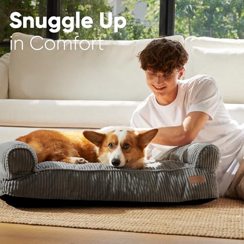 Dog Couch Bed (Dark Grey / 36.6"Lx25"Wx10"Th)