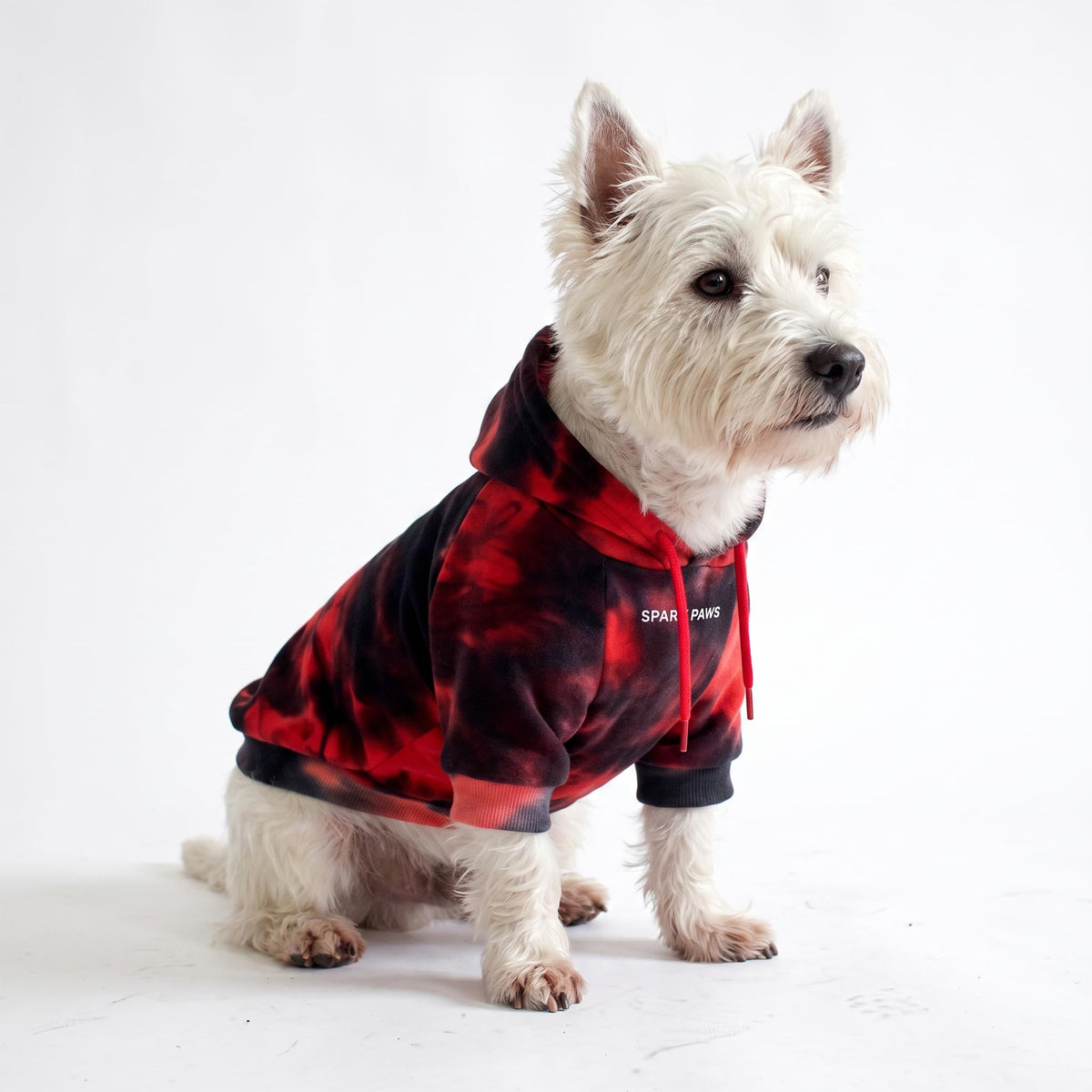 Dog Hoodie Buttery (Red & Black / Large)