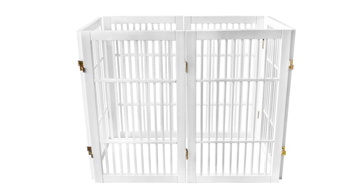 Pet Dog Gate Freestanding (6 Panel 30" Tall / White Pet Gate)