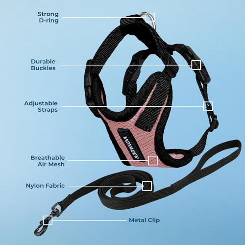 Voyager Step in Lock Cat Harness & Leash Set (Pink/Black Trim / XXXS (Chest: 10.5 - 13"))
