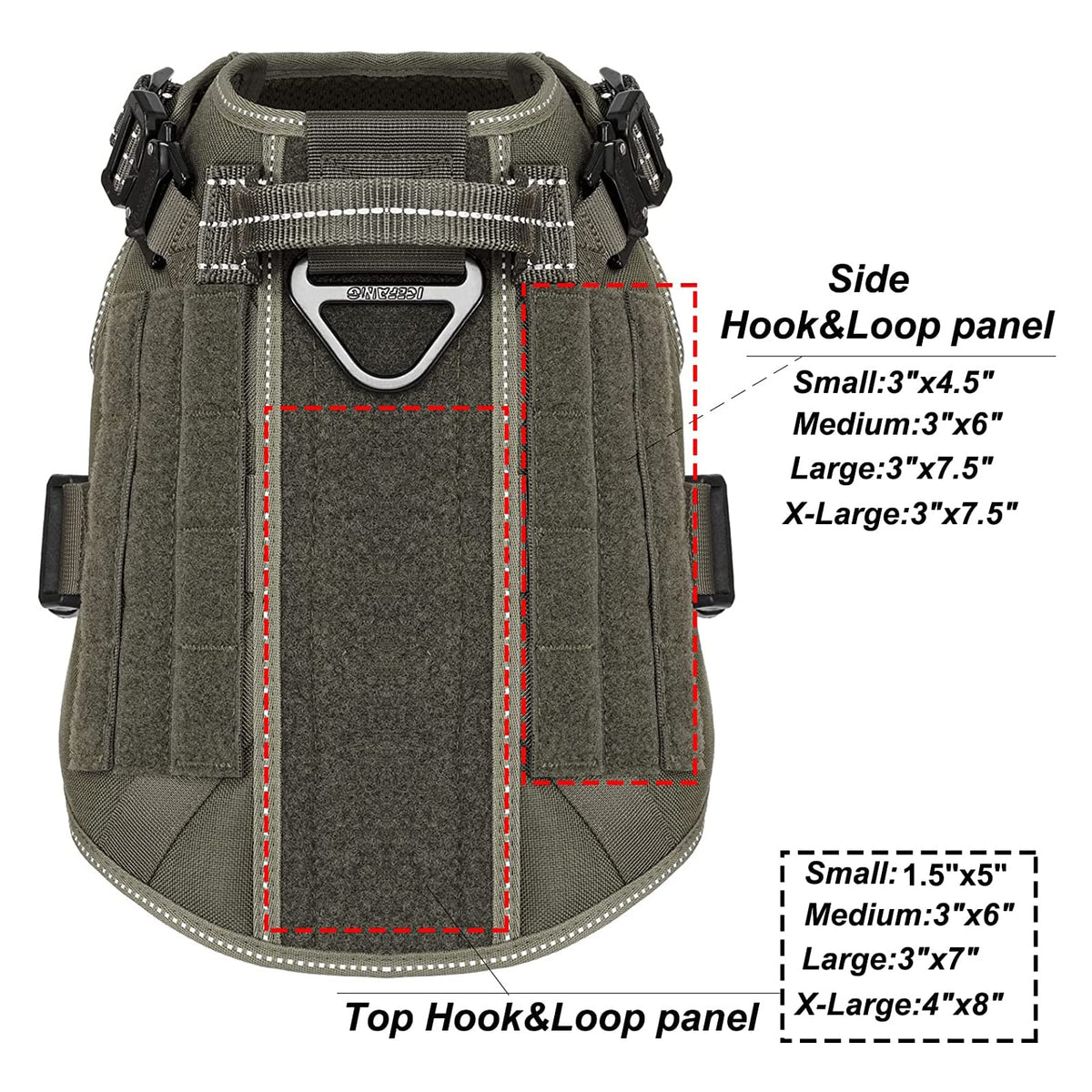 Tactical Dog Harness for Medium Dogs (Medium (Pack of 1) / Green)