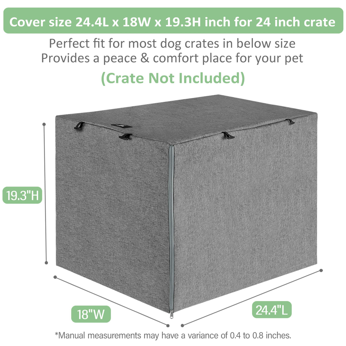 Dog Crate Cover Waterproof Kennel Cover (24.0"L x 18.0"W x 20.0"H / GREY)