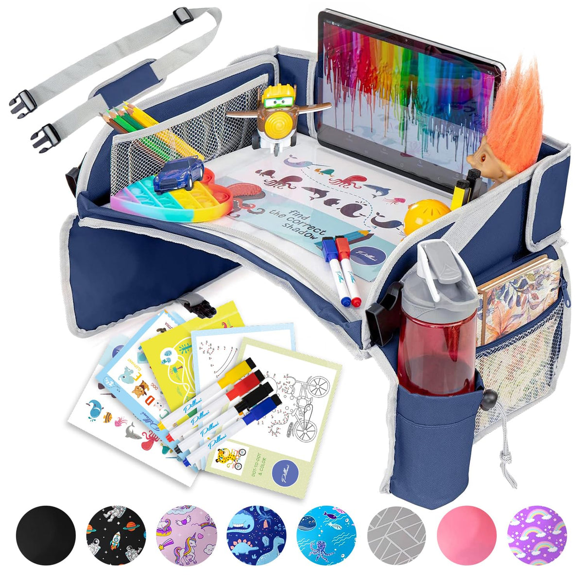 Kids Travel Tray for Car (Blue)