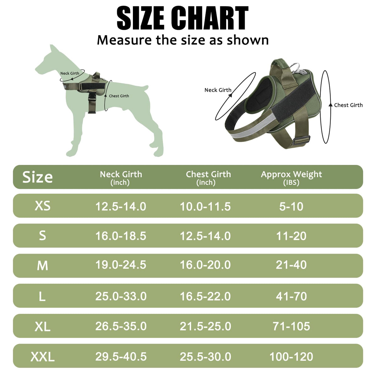 Dog Harness No (Medium (Pack of 1) / Dark green)
