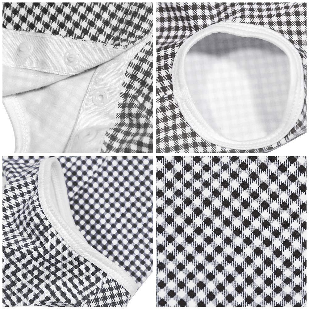 Dog’s Recovery Suit Post Surgery Shirt for Puppy (XX-Small / black white plaid)
