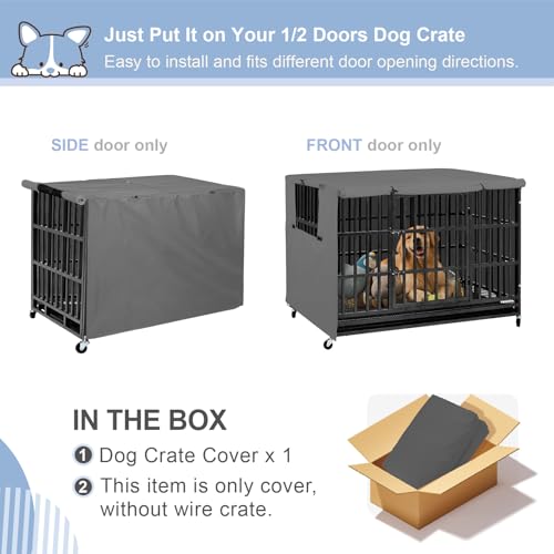 Dog Crate Cover (Grey Cover / 48.0"L x 30.0"W x 33.0"H)