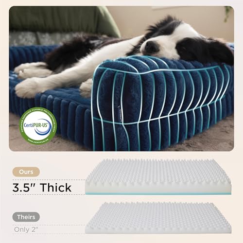 ComfyFleece® Memory Foam Orthopedic XL Plus Dog Bed 48" (Night Blue / 48.0"l X 35.0"w X 8"th)