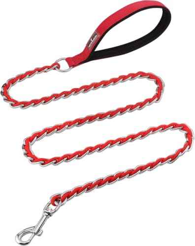 Chain Dog Leash (red / 7.25FT(80-200lb))