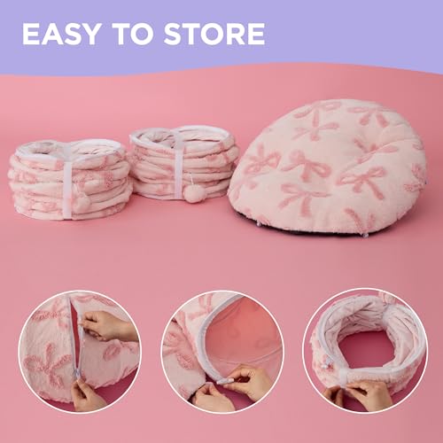 Lesure Donut Cute Jacquard Large Cat Tunnel Bed Kitten Toys for Dog Bunny (large (39.5"L x 39.5"W x 10"H) / Bow Pink Taffy)