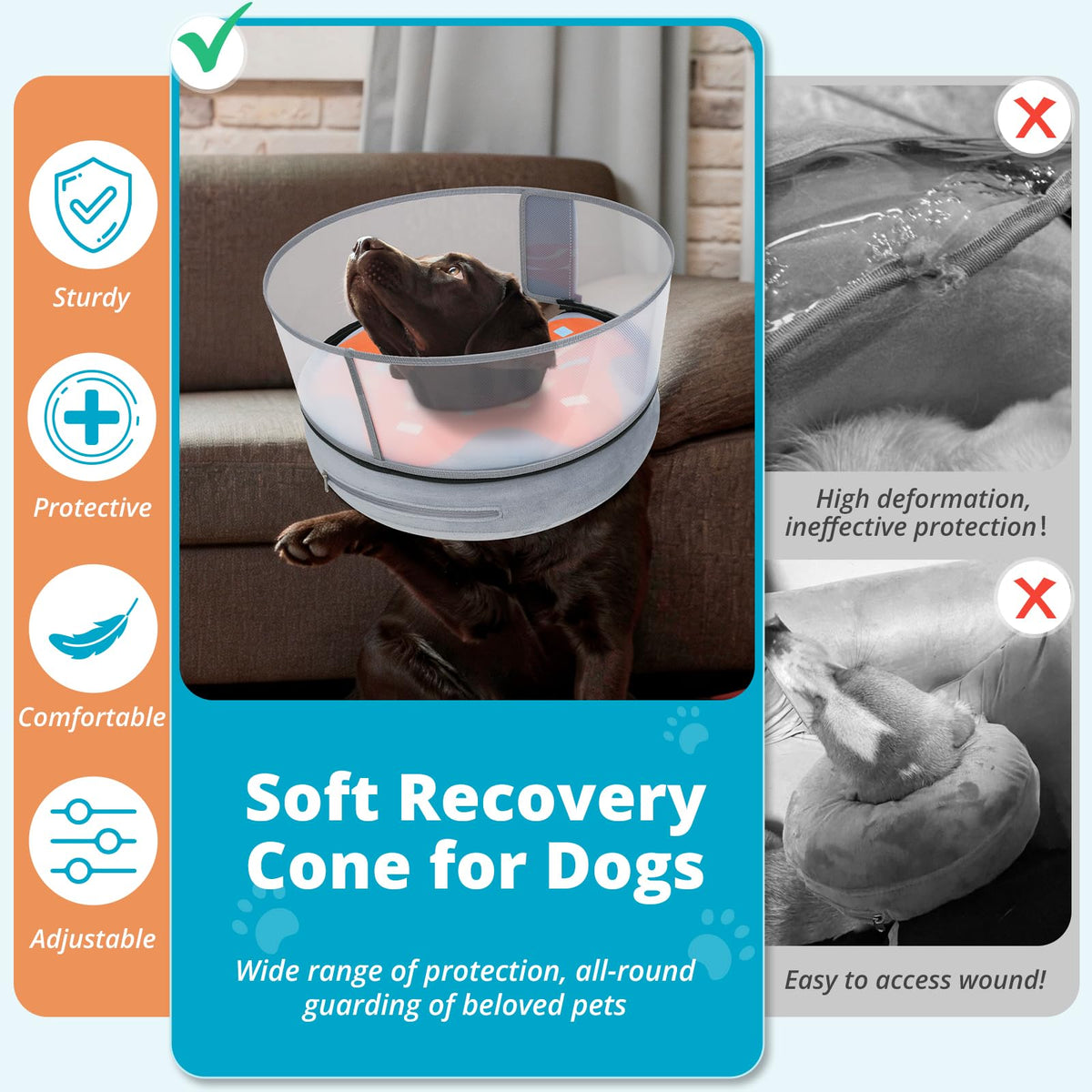 Inflatable Dog Cone with Anti (S (Neck: 5"-8"))