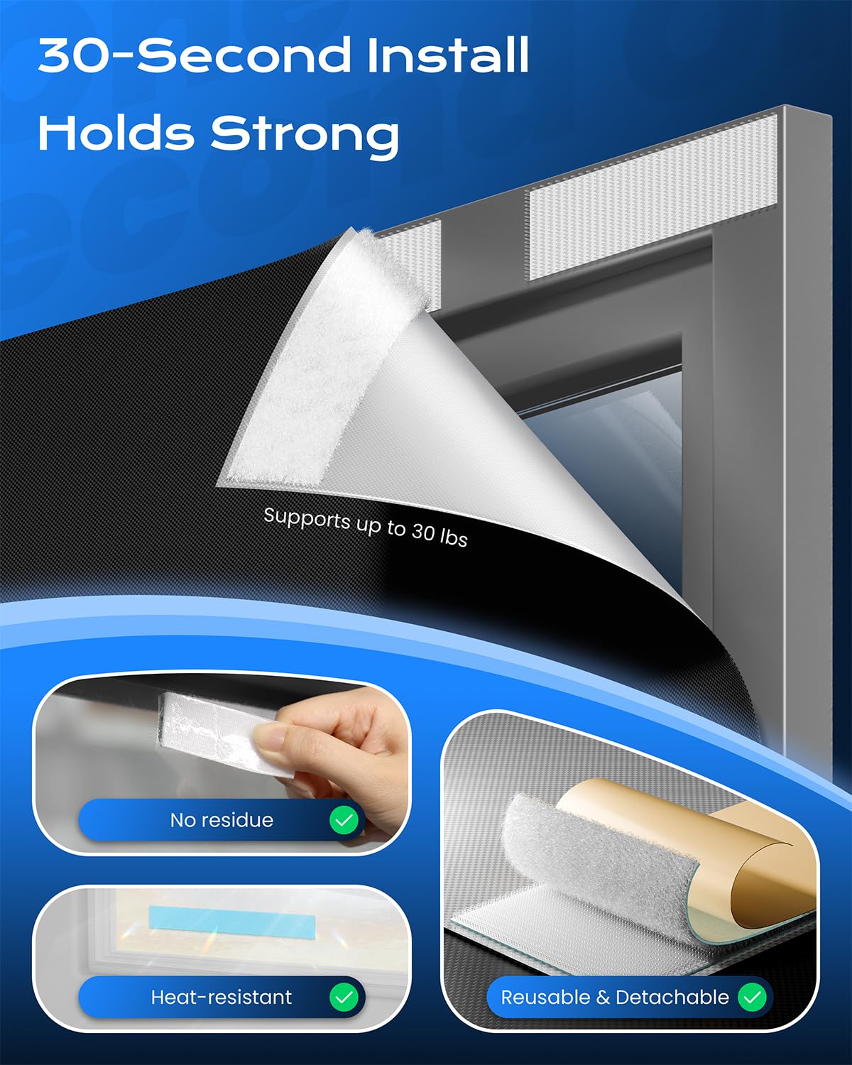 Blackout Curtains for Bedroom (Black / 28"W x 44"H)