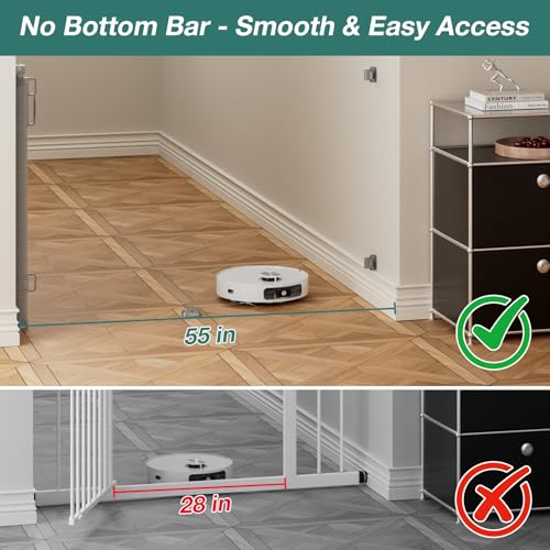 Retractable Baby Gate for Stairs (Gray / 55" Wide x 34" Tall)