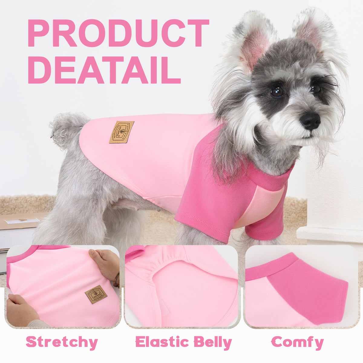 4 Pack Dog Sweaters Comfy Dog Clothes with Sleeves Puppy Shirts Pullover Pet Sweatshirt for Small Medium Large Dogs Boy Girl Doggy Outfits Cat Apparel (X-Large / Pink, Purple)