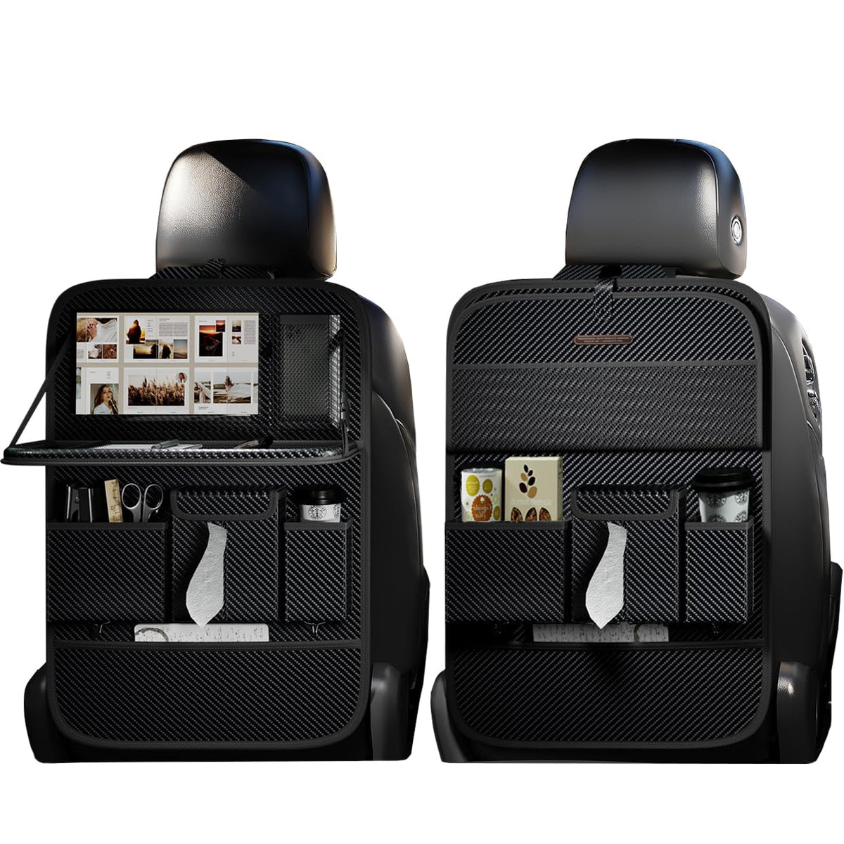 Car Seat Organizers (Carbon Fiber / 2 Pcs)
