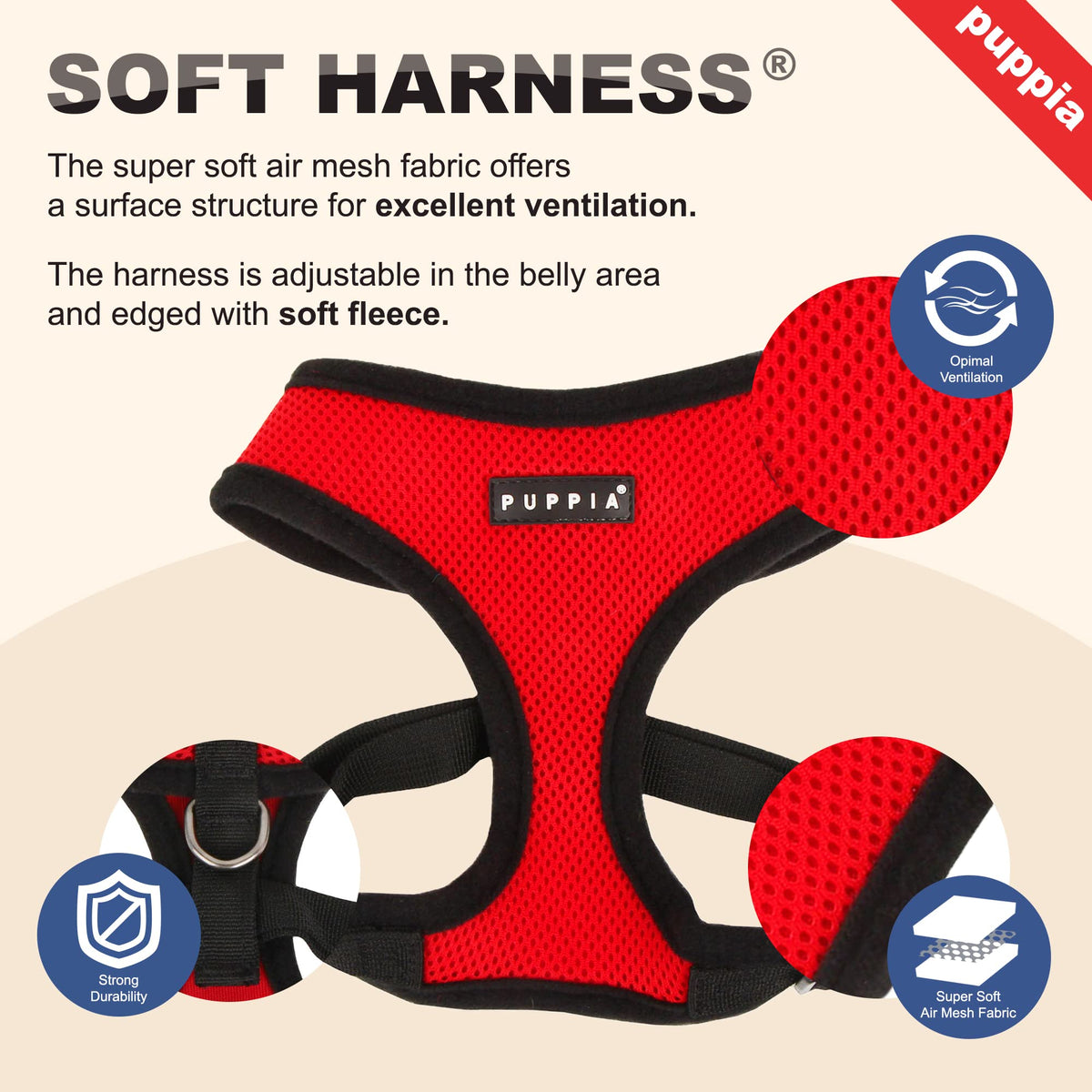 Soft Dog Harness No Choke Over (Sky Blue / Medium)