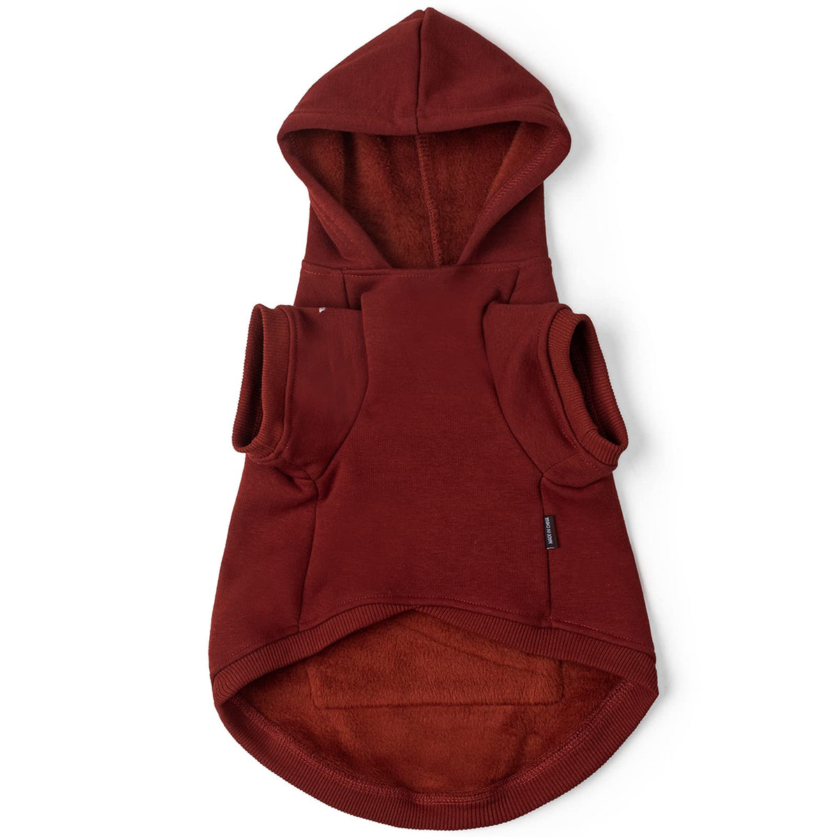Dog Hoodie Fleece Puppy Clothes Warm Sweater with Hat for Small Dogs Cat Hooded Shirt Kitten Pet Basic Hoodies Sweatshirt with Pocket Doggie Soft Winter Coat Apparel (L-(9~17lb) | Chest(~17.7") / Red)