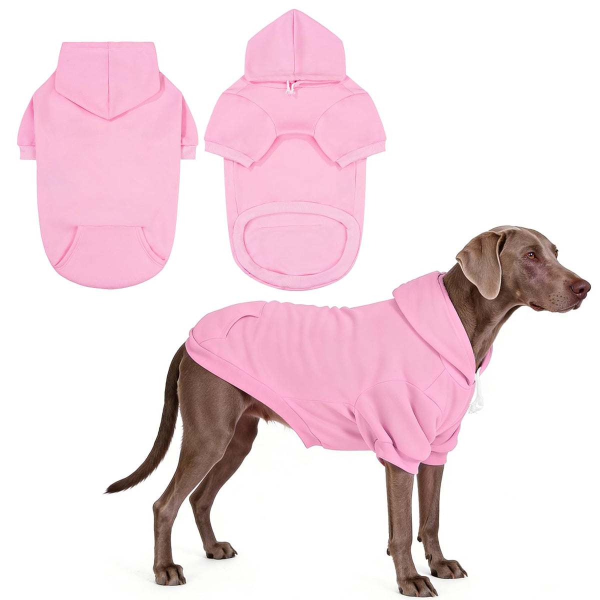 Dog Hoodie for Large Medium Small Dogs (Pink / X-Large)