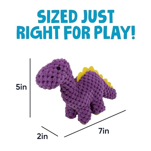 Checkers Just for Me Dinos Bruto Squeaky Plush Dog Toy (Checkers - Dinos Bruto (Purple) / Mini)