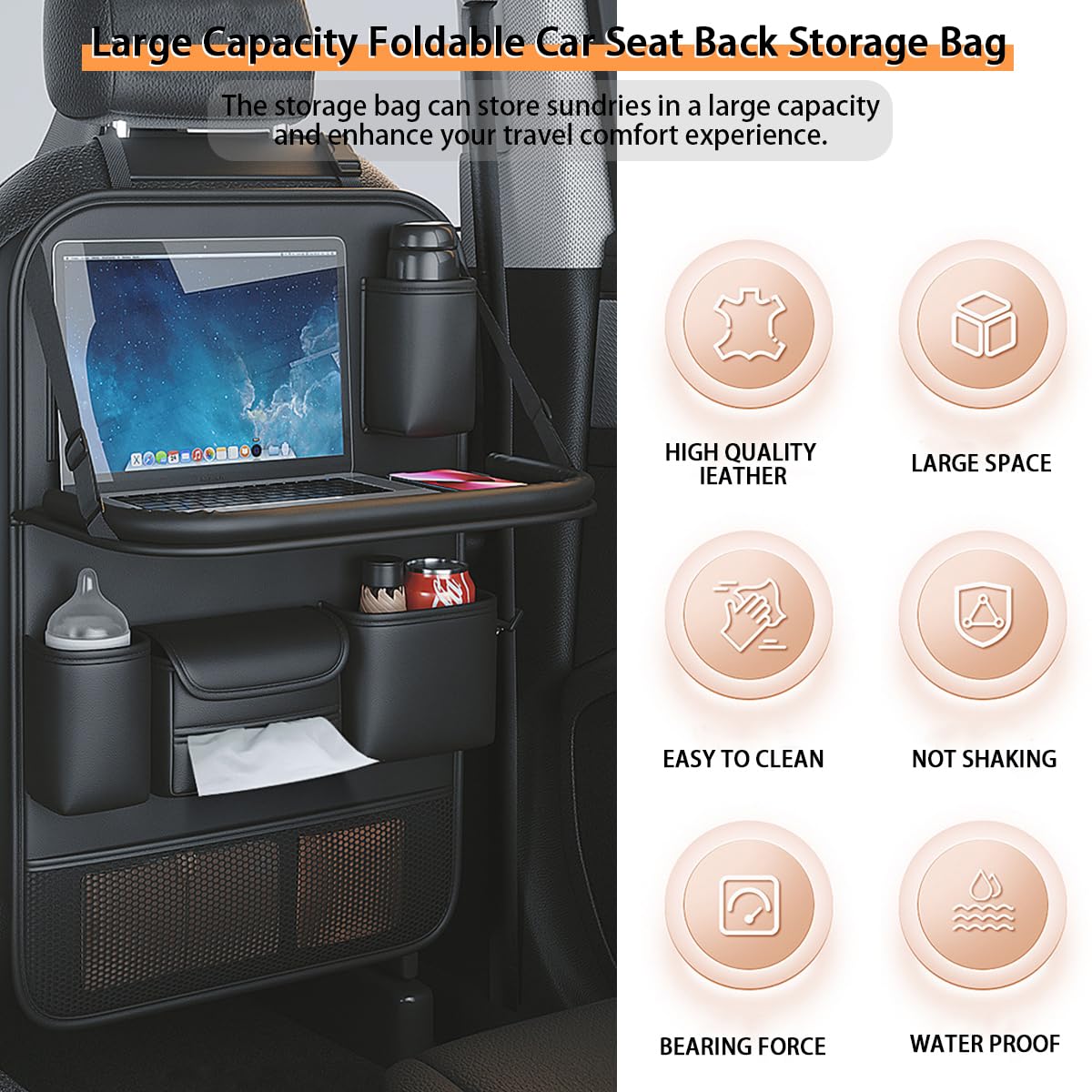 Popular Items Rear Seat Organizer (Black3)